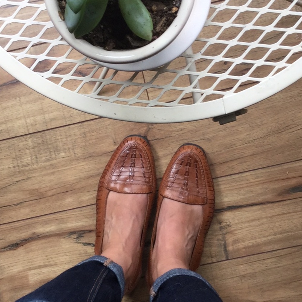 Leather Huaraches Slingback Sandals